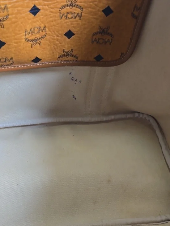 MCM Cognac Visetos Monogram Tote Bag Large Leather Shoulder Bag EUC - Picture 12 of 12